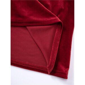 Halter Neck Cutout Pleated Sheath Velvet Long Dress Plum main image 1